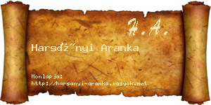 Harsányi Aranka névjegykártya