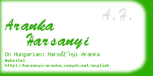 aranka harsanyi business card